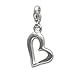SilberDream Charm heart shiny 925 Sterling Silver Pendant Lobster Clasp FC508