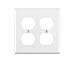 Leviton 88016 2-Gang Duplex Device Receptacle Wallplate, Standard Size, Thermoset, Device Mount, White