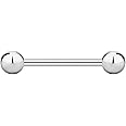Forbidden Body Jewelry nipple barbell, nipple bars, silver nipplerings piercing Surgical Steel 8g - 18g Straight Barbell Body Jewelry (Sold Individually)