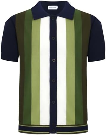 Amazon.com: OXKNIT Men's Zipper Retro Polo Shirt Textured Casual