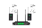 GTD Audio UHF 200 Selectable Frequency Channels Professional Wireless Microphone System (Headset & Lapel Lavalier Mic) B88