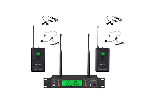 GTD Audio UHF 200 Selectable Frequency Channels Professional Wireless Microphone System (Headset & Lapel Lavalier Mic) B88