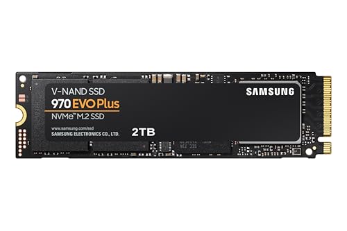 Samsung 970 EVO Plus NVMe M.2 SSD, 2 TB, PCIe 3.0, 3.500 MB/s Lesen, 3.300 MB/s Schreiben, Interne SSD für Gaming und Grafikbearbeitung, MZ-V7S2T0BW