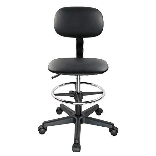 KKTONER PU Leather Drafting Chair Without Arms Low Back Office Task