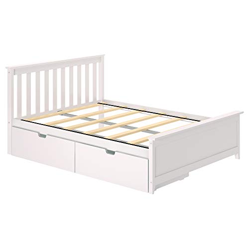 Max & Lily Full Bed Storage Drawers, White Pricepulse