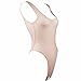 FEESHOW Women's Open Crotch Soft Smooth Bodysuit Leotard Top Teddy Lingerie Pink One size