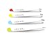 Tweezers Set 4-Piece,Stainless Steel Precision Tweezers for Eyebrows,Best Strong Grip & Ultimate Precision for ingrown Hair,Multi-Colored with Carry Pouch