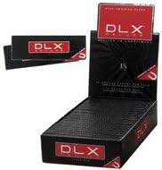 DLX DELUXE ROLLING PAPERS 1 1/4 50 LEAVES PER PACK / BOX OF 24 with Free BakeBros Silicone Container and Sticker Assorted Colors