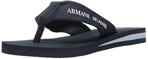 ARMANI JEANS Men's Flip Flop Flat Sandal, Blue, 43 EU/10 M US in