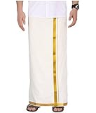 Collectrio Men's Off-White Cotton Dhoti Lungis & Mundus