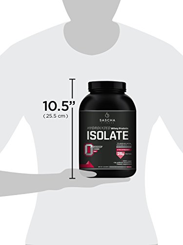 Sascha Fitness Hydrolyzed Whey Protein Isolate,100% Grass-Fed (2 Pounds, Strawberry) ...