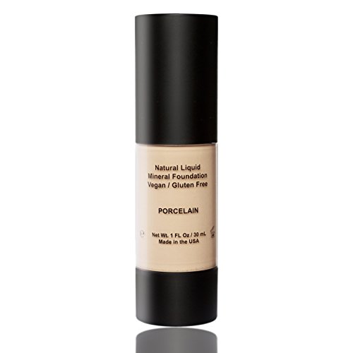 Best Organic 100% Natural Vegan Gluten-Free Aloe-Based Liquid Foundation, Made in USA by BaeBlu, Porcelain