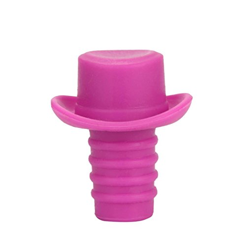 CYCTECH 1 Pcs Hat Silicone Vacuum Bottle Stoper Liquor Outlet Wine Stop Flow Drain Cap Bottle Cover Utensils (Hot pink)