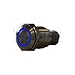 Silver Metal Stainless Steel Blue LED Illuminated Latching Pushbutton Switch 16mm