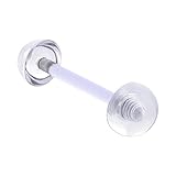 Tongue Ring 14g Clear Bioflex Retainer with Half Ball 5/8