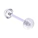 Tongue Ring 14g Clear Bioflex Retainer with Half Ball 5/8" By Eg Gifts
