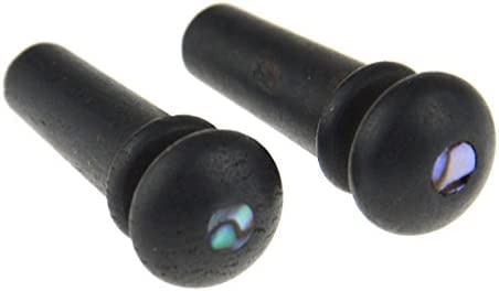 Pxyelec 2PCS Ebony End Pins Black, Guitar Bridge Pins Endpins for Acoustic Guitar