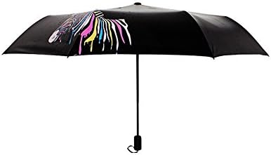 INIL Sun shade 8 bone three fold sunny umbrella, water color change umbrella (zebra)
