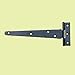 Renovators Supply Manufacturing Black T Strap Shed Door Hinge 9 Inch Rustic Flush Mount Cast Iron Barn Door Shed Hinge with Hardware