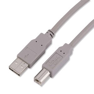 World of Data 5m USB 2.0 Cable - High Speed 480Mbps - Type A Malr to Type B Male - Compatible with USB Printers, Scanners, HDD External Hard Drives, Pioneer CDJ DJ Equipment - Colour: Grey