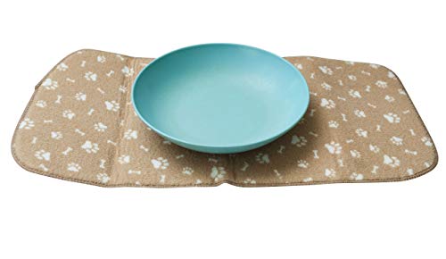 Microfiber Non-Slip Pet Bowl Mat, 20 x 10 Inches, 1 Pack