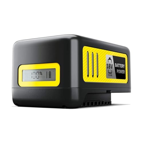 Kärcher Battery Power 18/50, 18 V, 5 Ah (Energieverbrauch 90 Wh, Echtzeitanzeige Akku, Lithium-Ionen-Akku, extrem robust, Temperaturmanagement, Strahlwasser geschützt, automatischer Lagermodus)