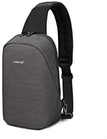 Splashproof Crossbody Messenger Bag (Black Grey)