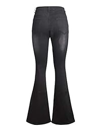 Selowin Womens High Waisted Button Down Bell Flare Flare Jeans elásticos elegantes de mezclilla
