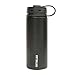 Lifeline 7504BK Black Stainless Steel Wide Mouth Water Bottle - 18 oz. Capacity
