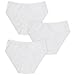 Lucky & Me Lily Little Girls Underwear, Organic Cotton Briefs, White, 3-Pack, 2/3