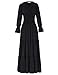 Belle Poque Gypsy Boho Renaissance Peasant Maxi Dress Smocked Waist Black Size L