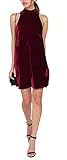 Allbebe Women's Gold Velvet High-Necked Sexy Sleeveless Vest A-Line Dress