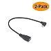 Micro USB Extension Cable, 2-Pack 90 Degree Micro-B Male to Female Extension Cable, Data Transferring Cable Suitable for Samsung, HTC, Huawei, Sony and More