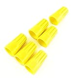 Yellow Electrical Wire End Connectors Ribbed Caps