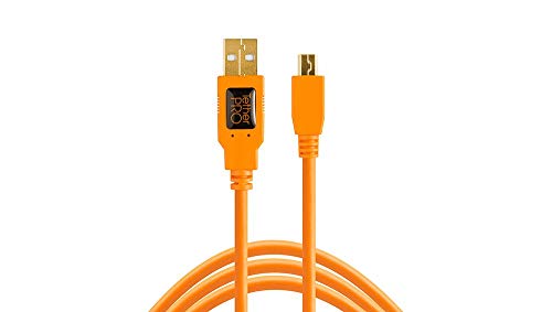 Tether Tools TetherPro USB 2.0 to Mini-B 5-Pin Cable, 15' (4.6m), High-Visibility Orange (Certified Refurbished) - Thumbnail 4
