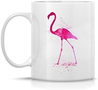 Pink Flamingo Watercolor Art Print Coffee Mug 11oz, 15oz Dishwasher-Safe, Microwave-Safe