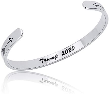 Anna Crystal Jewellery Inspirational Bracelets for Women Man Engraved Personalized Mantra Cuff Bangle Stainless Steel Jewelry Gifts for Teen Girls Sister with Secret Message