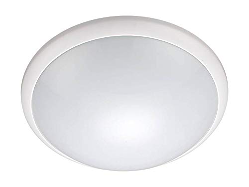 UKEW Bathroom LED Flush Ceiling Lights - Round IP44 Waterproof White Frosted Opal Cover ES E27 60W Max Hallway Porch Outdoor Wall Bulkhead