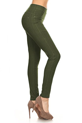 Leggings Depot Jeggings (J04-OS-OLIVE)