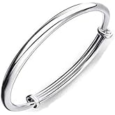 Hithop Simple Style 925 Sterling Silver Bangle Women Gift Bracelets Bangles