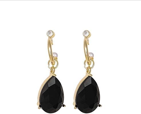LAYX 925 Silver needle Earrings iu obsidian with the same paragraph Hypoallergenic Valentine's Day birthday Wedding Party Present for Sensitive women，Gift box