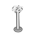 Micropromo 4 pcs 16 Gauge Surgical Steel Cubic Zircon Love/ Star/ Square/ Round Shape Labret Lip Rings Ear Earlet Tragus Nail Earrings Studs