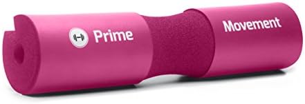 Squat Pad by PrimeMovement Barbell pad for Squats, Hip Thrusts, Weighted Lunges, Squat Sponge Relieving Pressure On shoulders and neck (Pink)