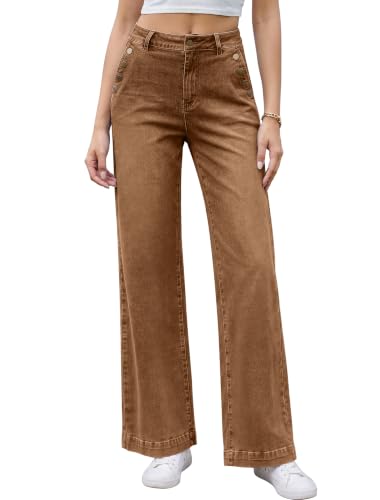 Eddoyee Wide Leg Jeans for Women High Waisted Stretchy Baggy Denim Pants at Amazon