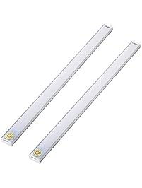 Kimitech LED Closet Lights DIY Stick-on Anywhere Portable Wireless Cabinet Light for Wardrobe/Stairs/Step Light Bar（2 Pack） (White)