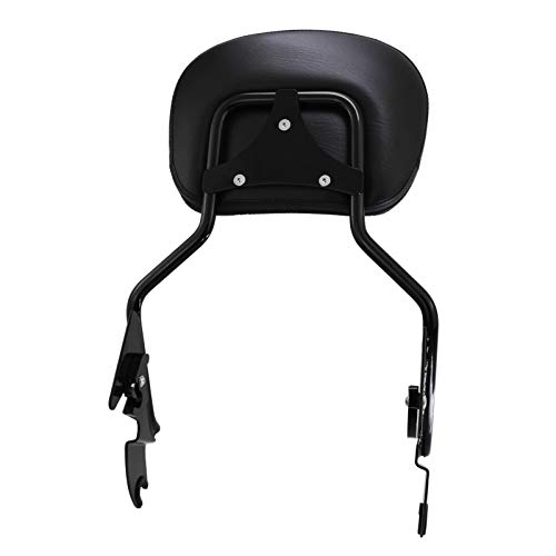 Detachable Gloss Black Triple Polished Passenger Sissy Bar W/Backrest Pad & Stealth Luggage Rack & 4 Point Docking Hardware Kit for Harley Davidson Touring Electra Glide Road Glide Road King Street G