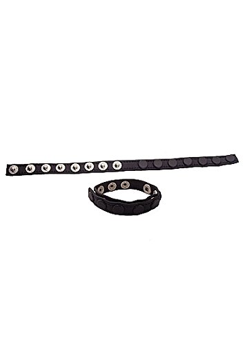 Rouge Garments Adult Leather Single Multi Snap Strap, Black, Large