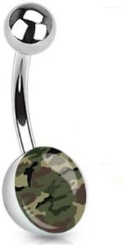 Piercing Nombril Camouflage Vert Et Marron Amazon Fr Vetements Et Accessoires