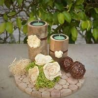 forestkraft Wood Showpiece Figurine (Multicolour_Plate : 22 Cm , Candle Stand : 10 Cm)