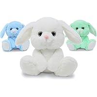 Fluffuns Bunny Stuffed Animals - 3-Pack of Stuffed Bunny Plush Toys in 3 Colors, 9 Inch Bunny Rabbit Plushes